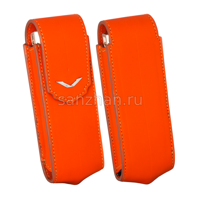 Чехол для Vertu Signature S Design Silver Orange Calf