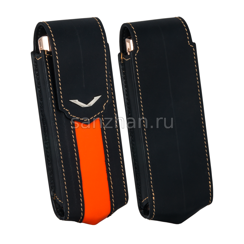 Чехол для Vertu Signature S Design Black&Orange  Silver