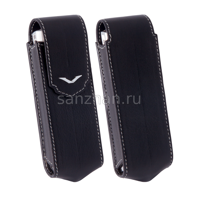 Чехол для Vertu Signature S Design Silver (Белая прострочка)