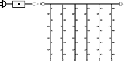 Уличная гирлянда занавес "Дождь" 5х0,7 м 350LED ламп (Теплый белый)