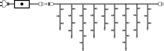 Гирлянда Бахрома уличная 3 метра IP65  100 LED мерцающая (Белый холодный) бел/п